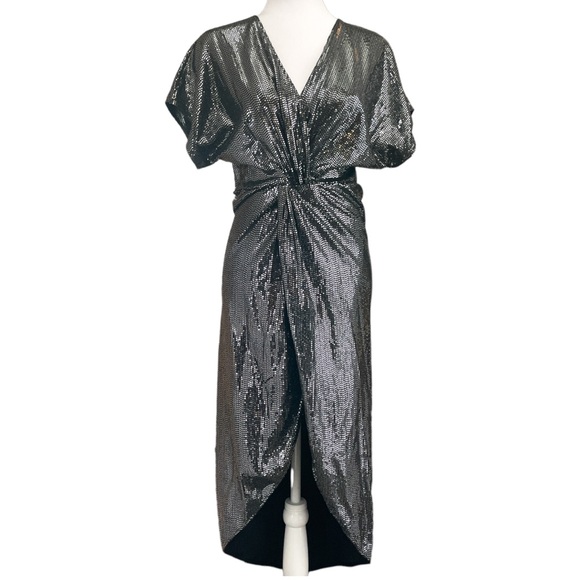 SAYLOR Roslynn Sequin Cross Front High/Low Dress - Small - Picture 5 of 8